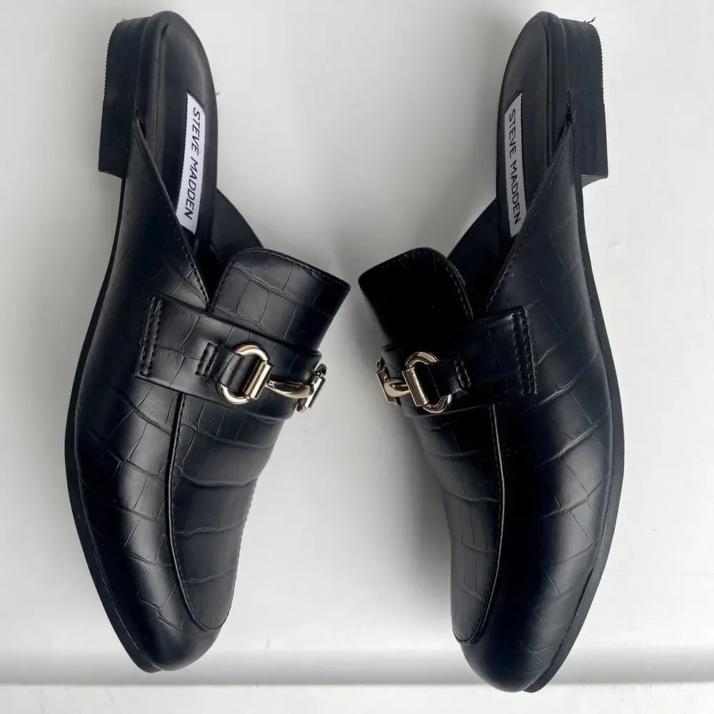 Steve Madden Kandi Black Slip Ons Sz 7.5
